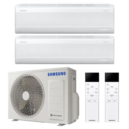 CONDIZIONATORE SAMSUNG WINDFREE ELITE S2 DUAL SPLIT 9000+9000 BTU INVERTER R32 AJ040 A+++ WIFI