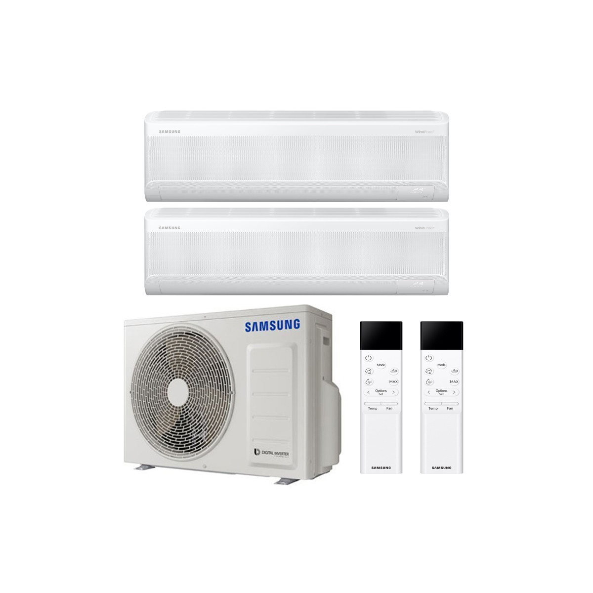 CONDIZIONATORE SAMSUNG WINDFREE ELITE S2 DUAL SPLIT 9000+9000 BTU INVERTER R32 AJ040 A+++ WIFI