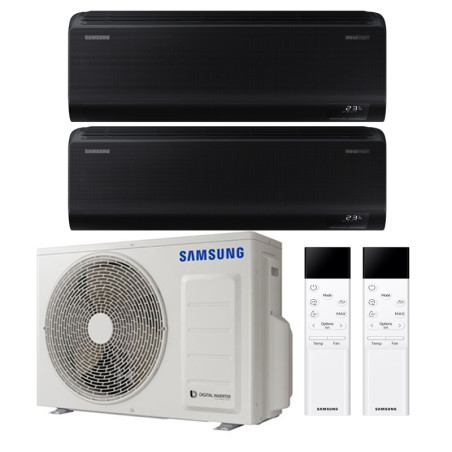 CONDIZIONATORE SAMSUNG WINDFREE BLACK DUAL SPLIT 7000+7000 BTU INVERTER R32 AJ040 A+++ WIFI