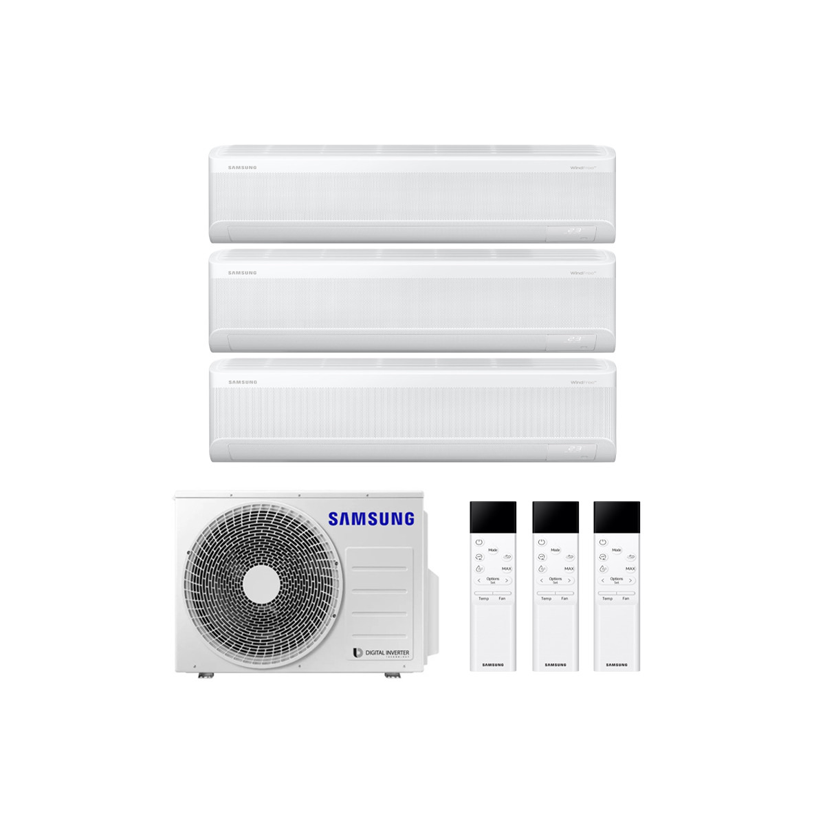 CONDIZIONATORE SAMSUNG WINDFREE ELITE S2 TRIAL SPLIT 7000+7000+9000 BTU INVERTER R32 AJ052 A++ WIFI