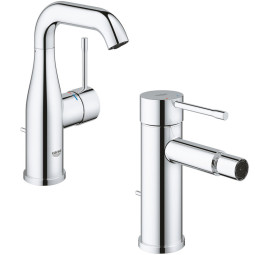 SET MISCELATORI GROHE ESSENCE LAVABO E BIDET CROMATO