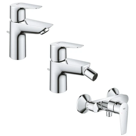 SET MISCELATORI GROHE STARTEDGE LAVABO BIDET E DOCCIA ESTERNO CROMATO