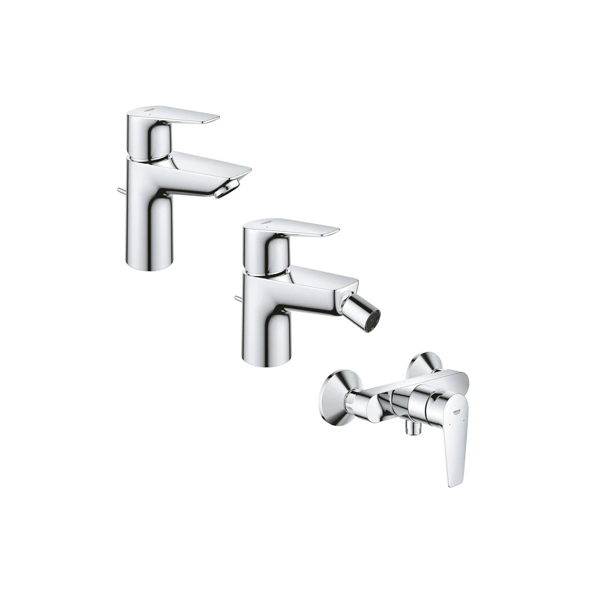 SET MISCELATORI GROHE STARTEDGE LAVABO BIDET E DOCCIA ESTERNO CROMATO