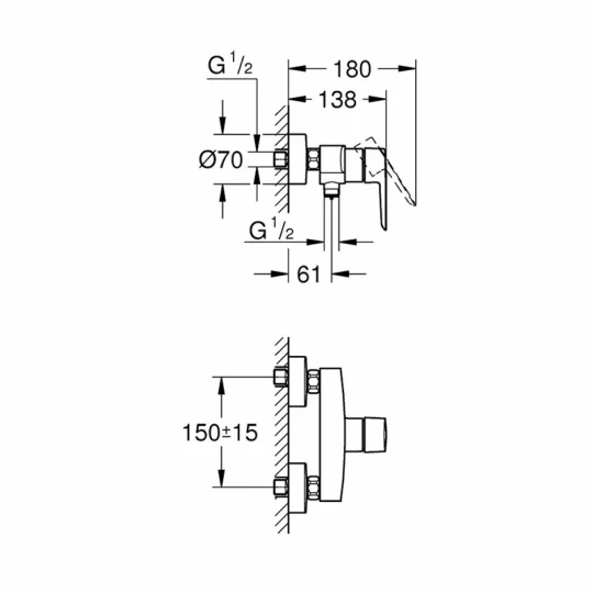 SET MISCELATORI GROHE START LAVABO BIDET E DOCCIA ESTERNO CROMATO