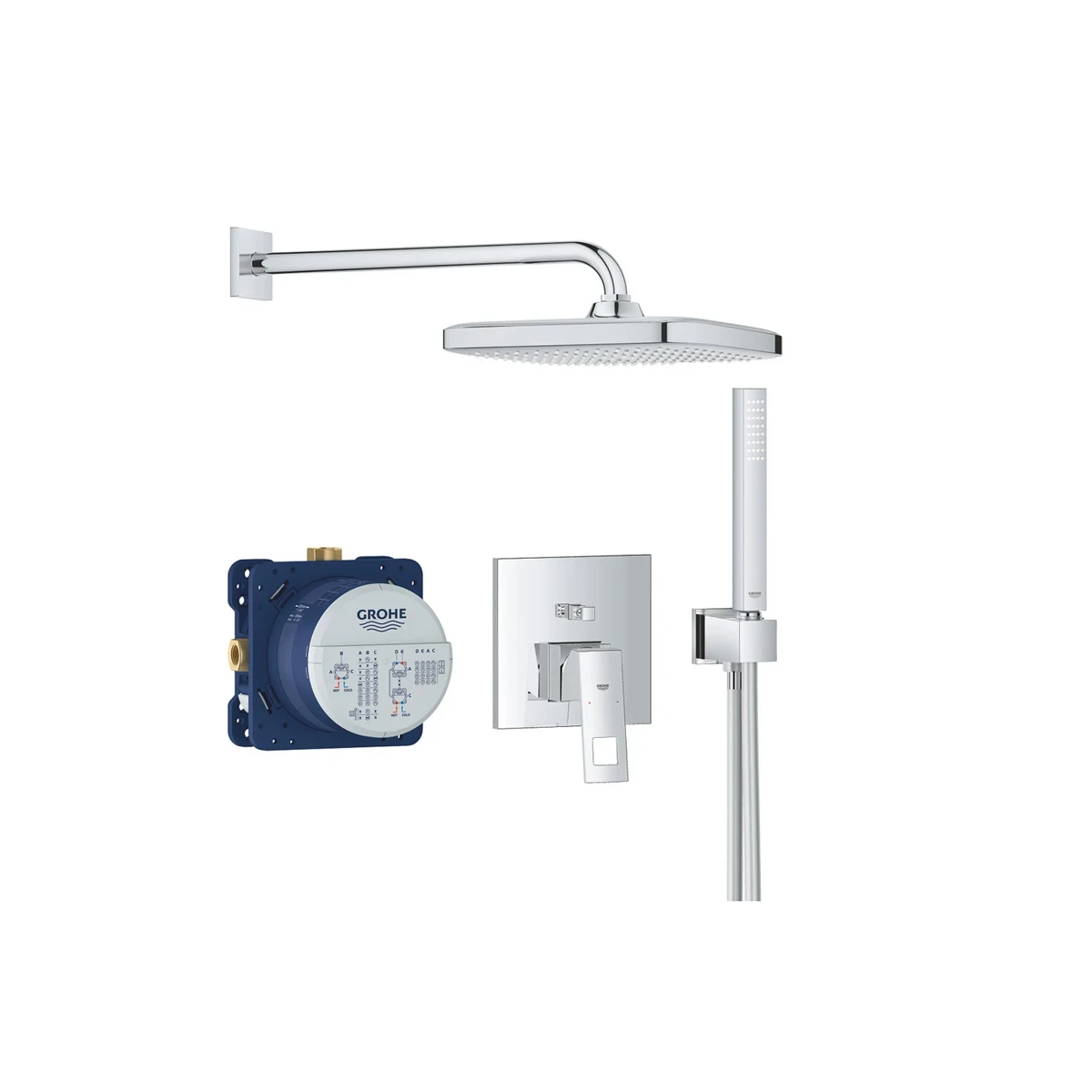 SET DOCCIA GROHE EUROCUBE CON SOFFIONE TEMPESTA 250 CROMATO