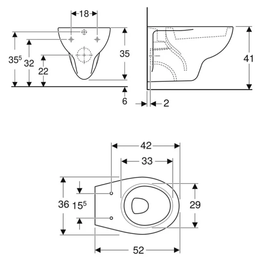 VASO GEBERIT COLIBRI 500.890.00.1 BIANCO LUCIDO SOSPESO