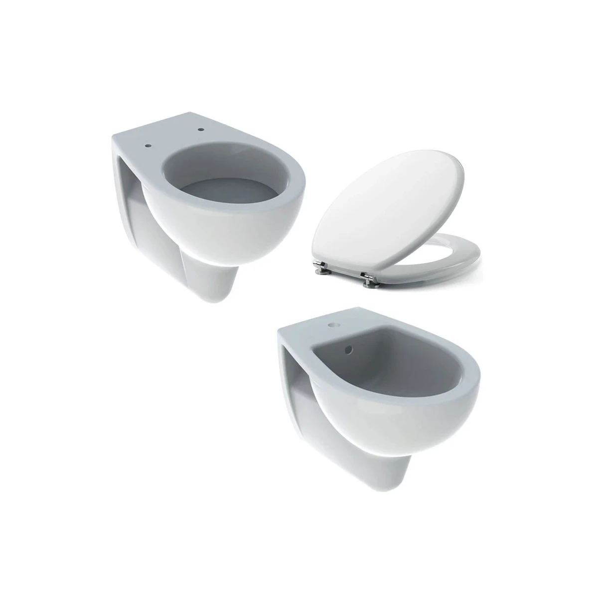 COPPIA SANITARI VASO BIDET E COPRIVASO UNIVERSALE TRADIZIONALE GEBERIT