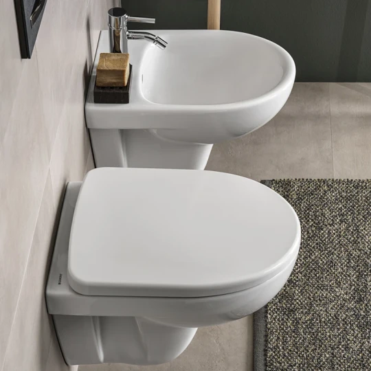 COPPIA SANITARI VASO BIDET E COPRIVASO TRADZIONALE GEBERIT SELNOVA PRO