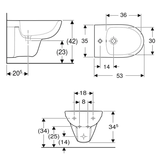 COPPIA SANITARI VASO BIDET E COPRIVASO TRADZIONALE GEBERIT SELNOVA PRO