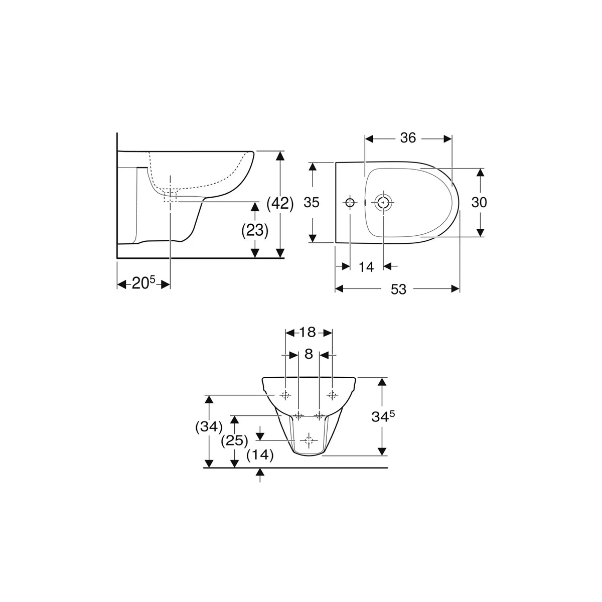COPPIA SANITARI VASO BIDET E COPRIVASO TRADZIONALE GEBERIT SELNOVA PRO
