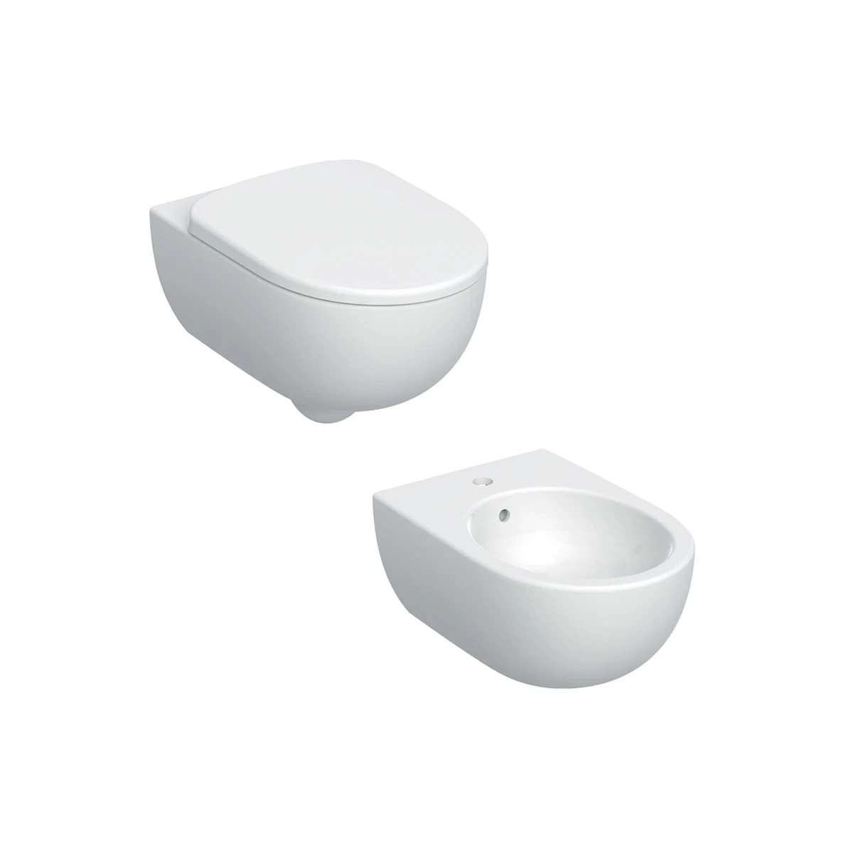 COPPIA SANITARI VASO BIDET E COPRIVASO RALLENTATO GEBERIT SELNOVA