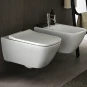 COPPIA SANITARI VASO BIDET E COPRIVASO RALLENTATO GEBERIT SMYLE SQUARE