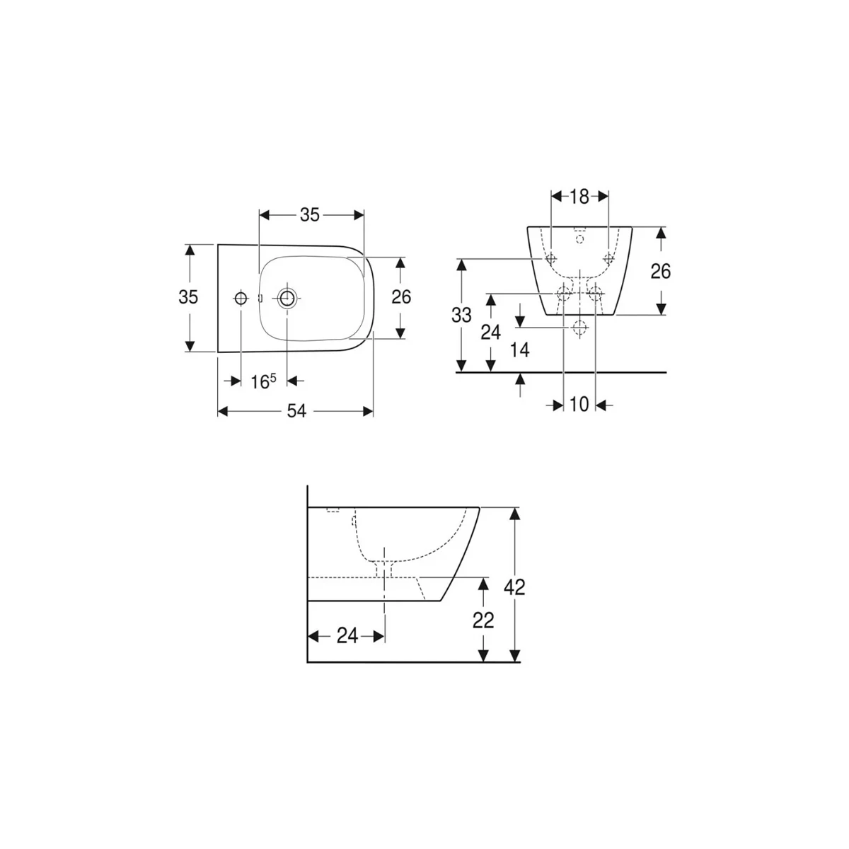 COPPIA SANITARI VASO BIDET E COPRIVASO RALLENTATO GEBERIT SMYLE SQUARE