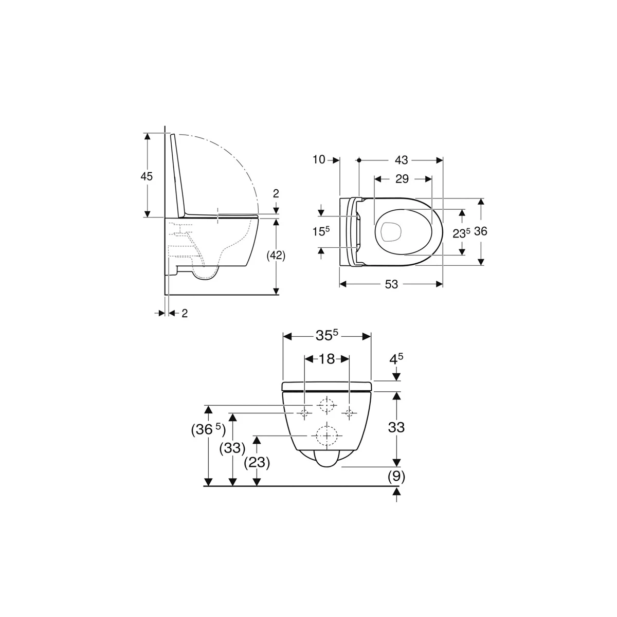COPPIA SANITARI VASO BIDET E COPRIVASO RALLENTATO GEBERIT ICON SOSPESI
