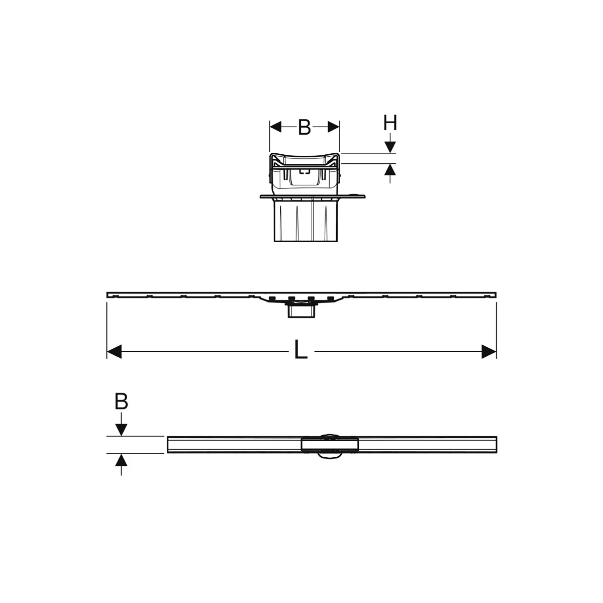 CANALETTA DOCCIA GEBERIT CLEANLINE20 A FILO PAVIMENTO 30-90 CM ACCIAIO