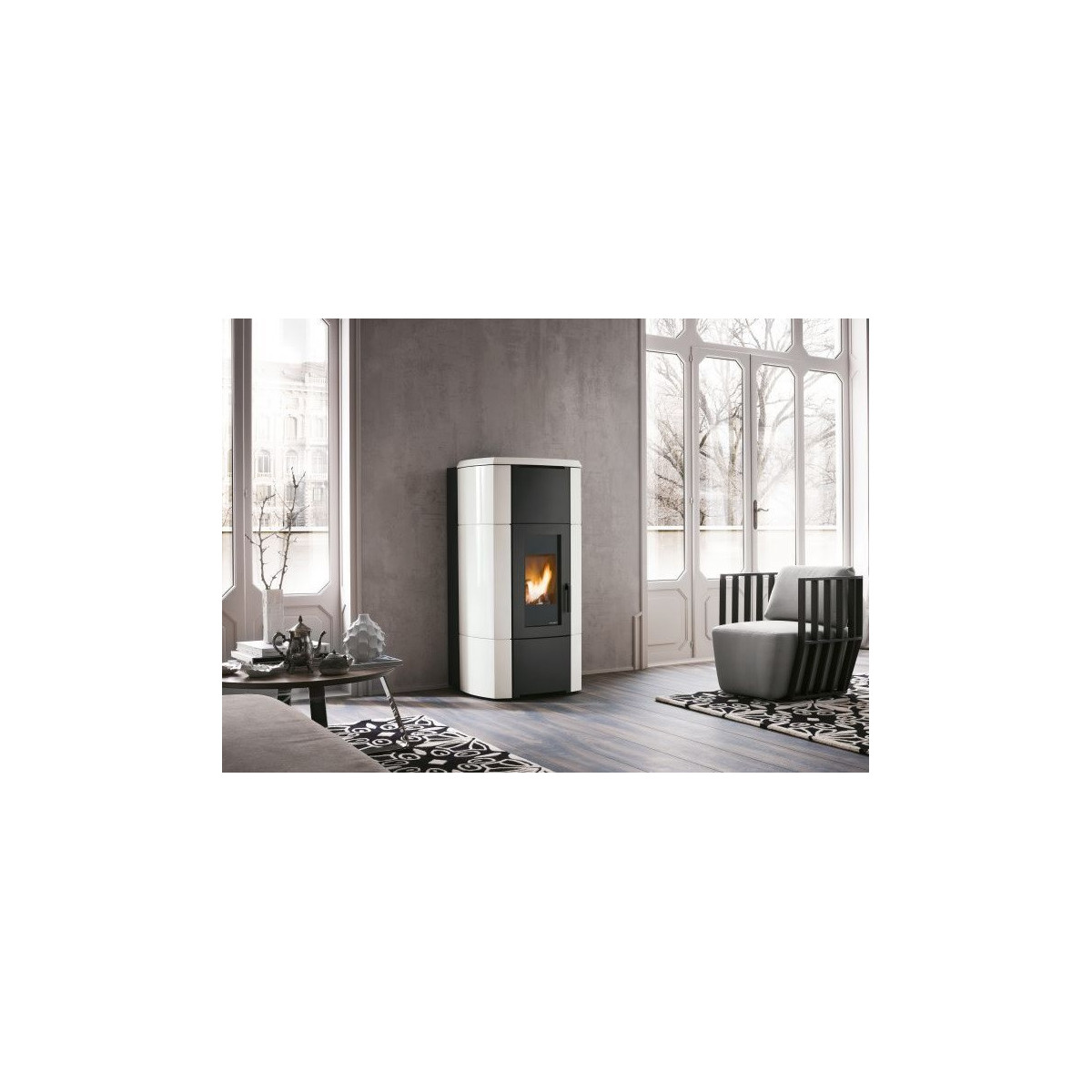 STUFA A PELLET PALAZZETTI ECOFIRE ERMIONE IDRO 20 KW CON ACQUA CALDA SANITARIA