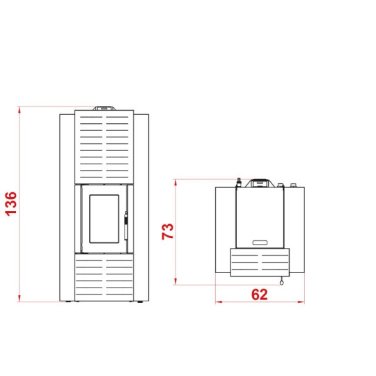 STUFA A PELLET PALAZZETTI ECOFIRE OLGA IDRO 20 KW