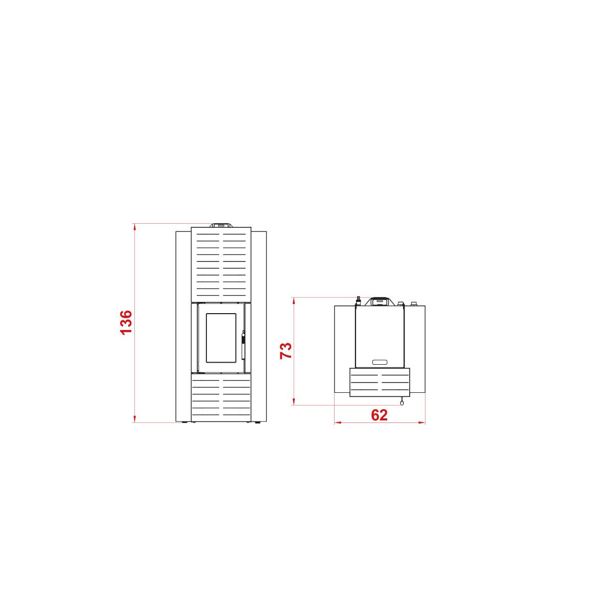 STUFA A PELLET PALAZZETTI ECOFIRE OLGA IDRO 20 KW