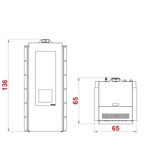 STUFA A PELLET PALAZZETTI ECOFIRE SABINA IDRO 24 KW