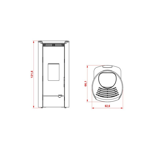 STUFA A PELLET PALAZZETTI JACKIE IDRO 20 KW CON ACQUA CALDA SANITARIA