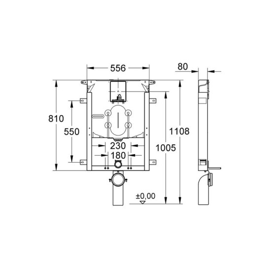 CASSETTA DA INCASSO GROHE UNISET 8 CM PER SANITARI SOSPESI | Climap...