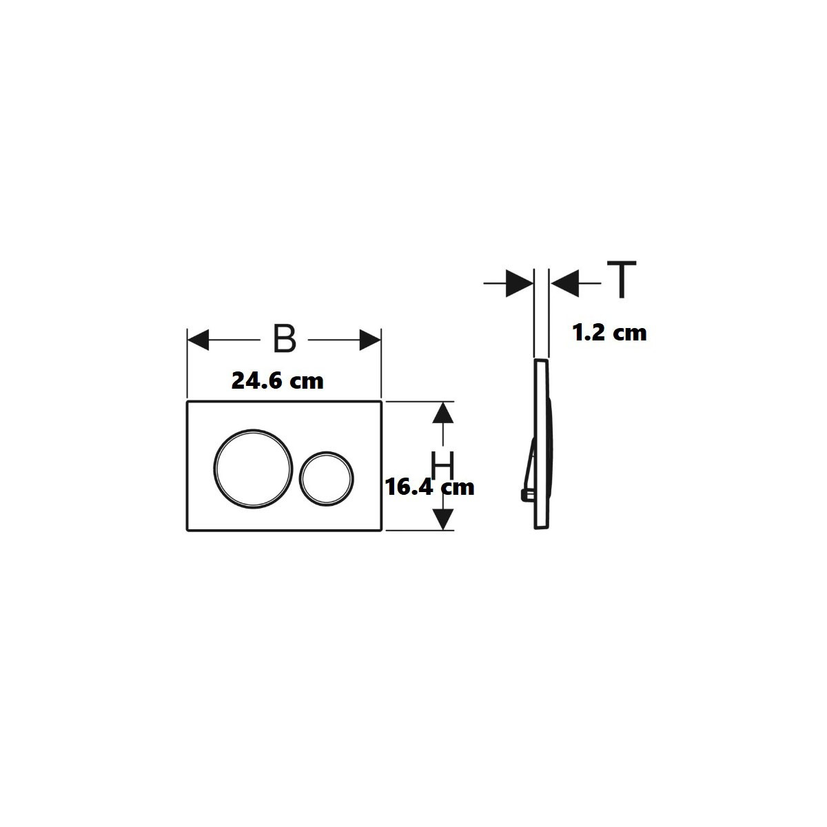 PLACCA DI COMANDO GEBERIT SIGMA 20 CROMATA DOPPIO TASTO 115.882.KH.1