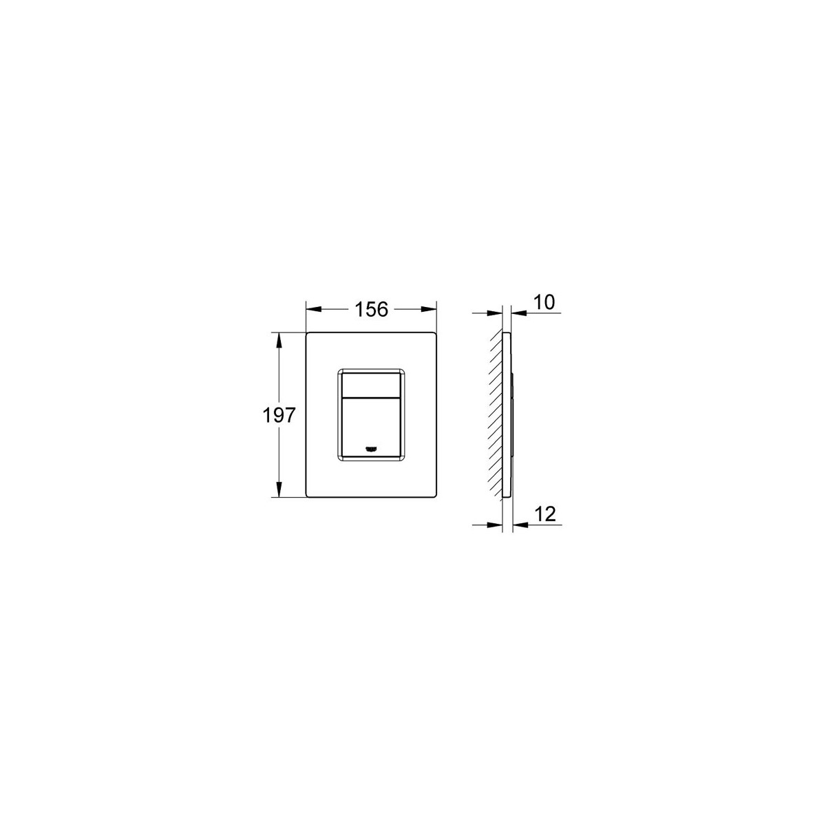 PLACCA DI COMANDO GROHE SKATE COSMOPOLITAN DOPPIO PULSANTE BIANCA