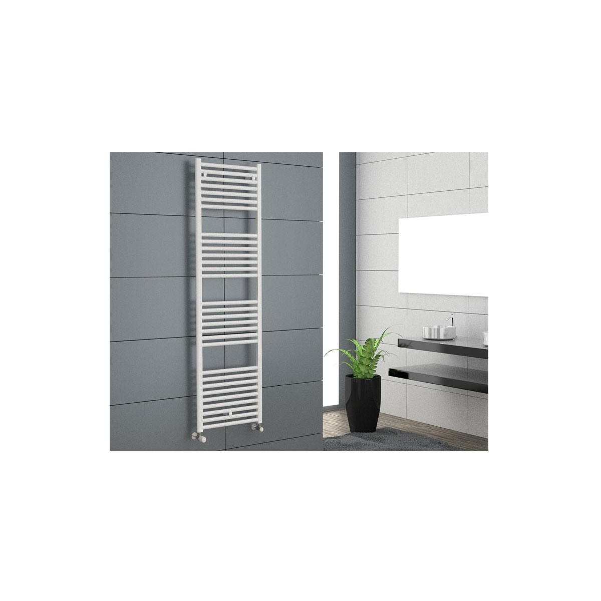 TERMOARREDO BAGNO CORDIVARI LISA 22 H1160 L500 INTERASSE 450 MM BIANCO