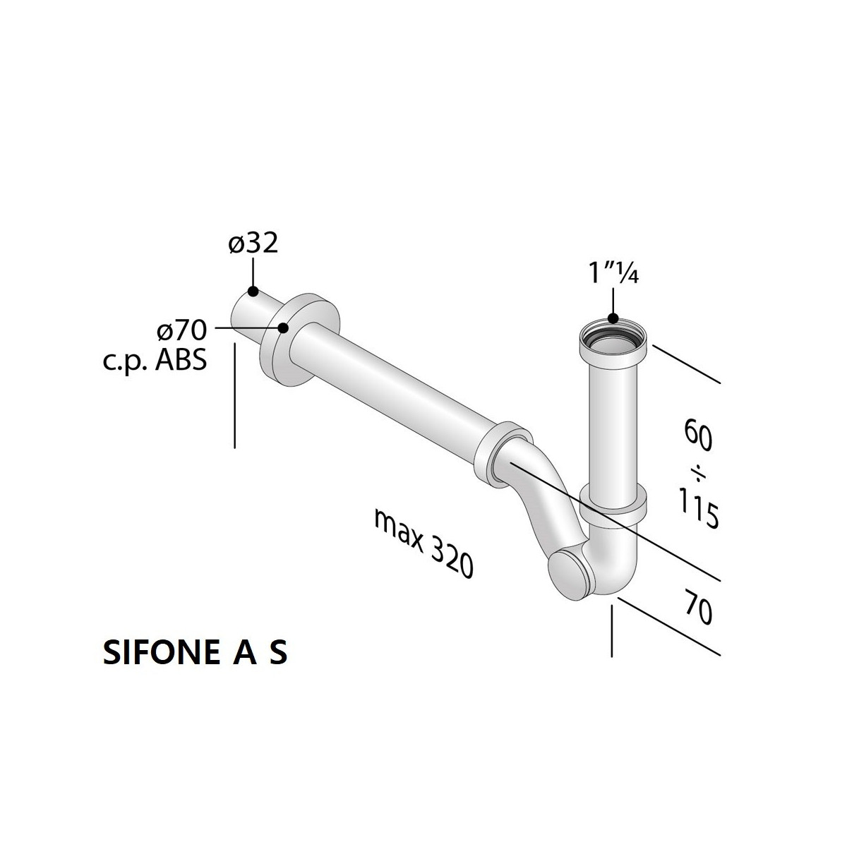 SIFONE OMP A S DA 1"1/4 IN ABS CROMATO PER LAVABO E BIDET | Climaprice