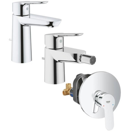 SET MISCELATORI GROHE ESSENCE LAVABO E BIDET CROMATO