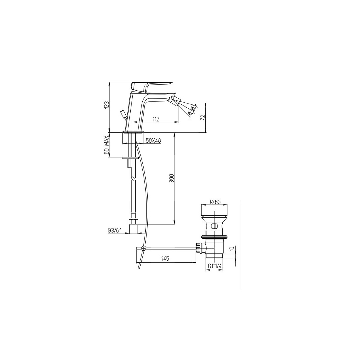 MISCELATORE BIDET PAINI NOVE 09CR306 CROMATO