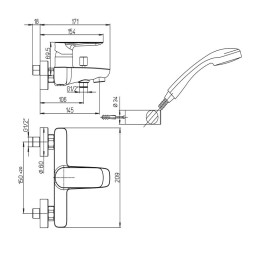 MISCELATORE DOCCIA INCASSO PAINI NOVE 09CR690 CROMATO