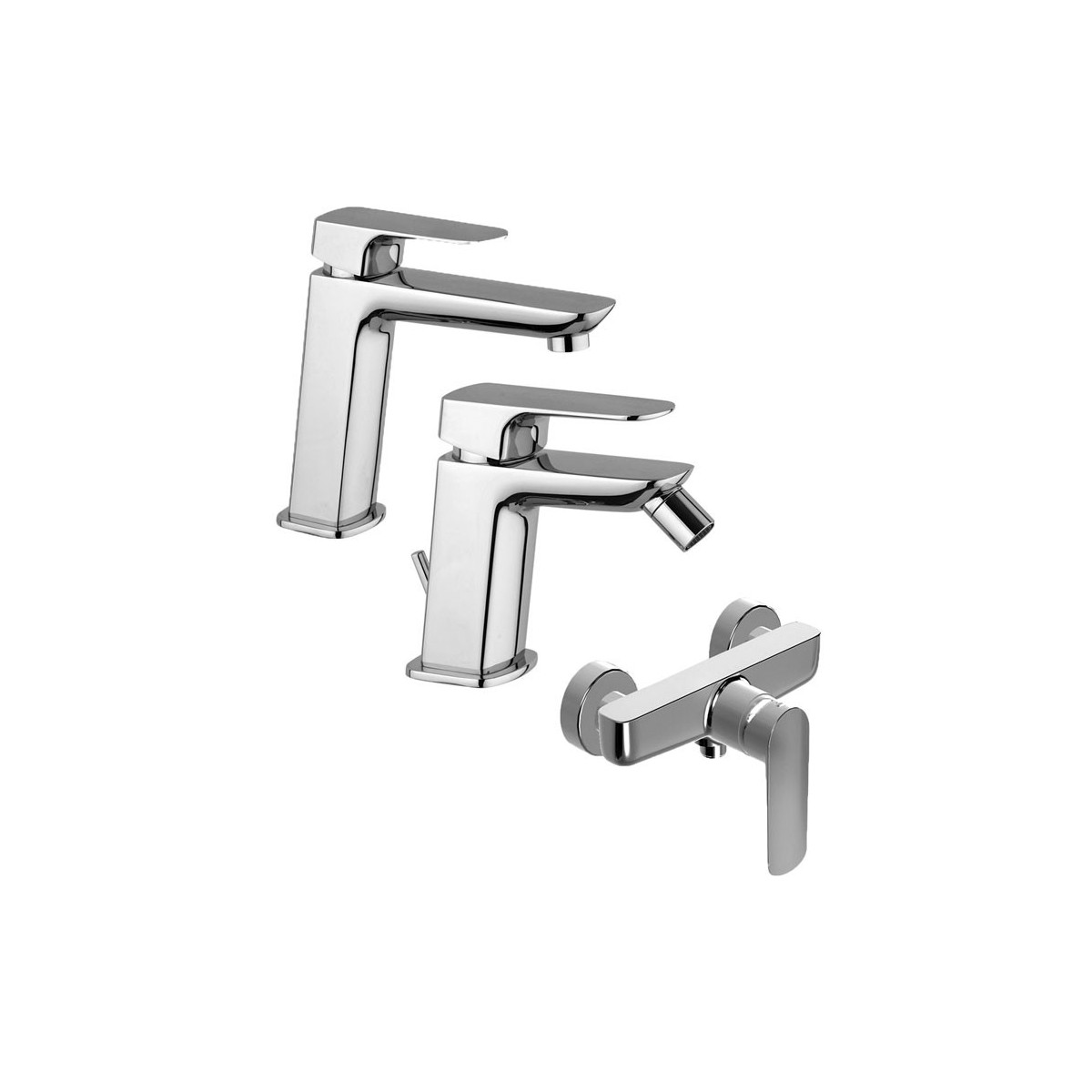 SET MISCELATORI PAINI NOVE LAVABO BIDET DOCCIA ESTERNO CROMATO