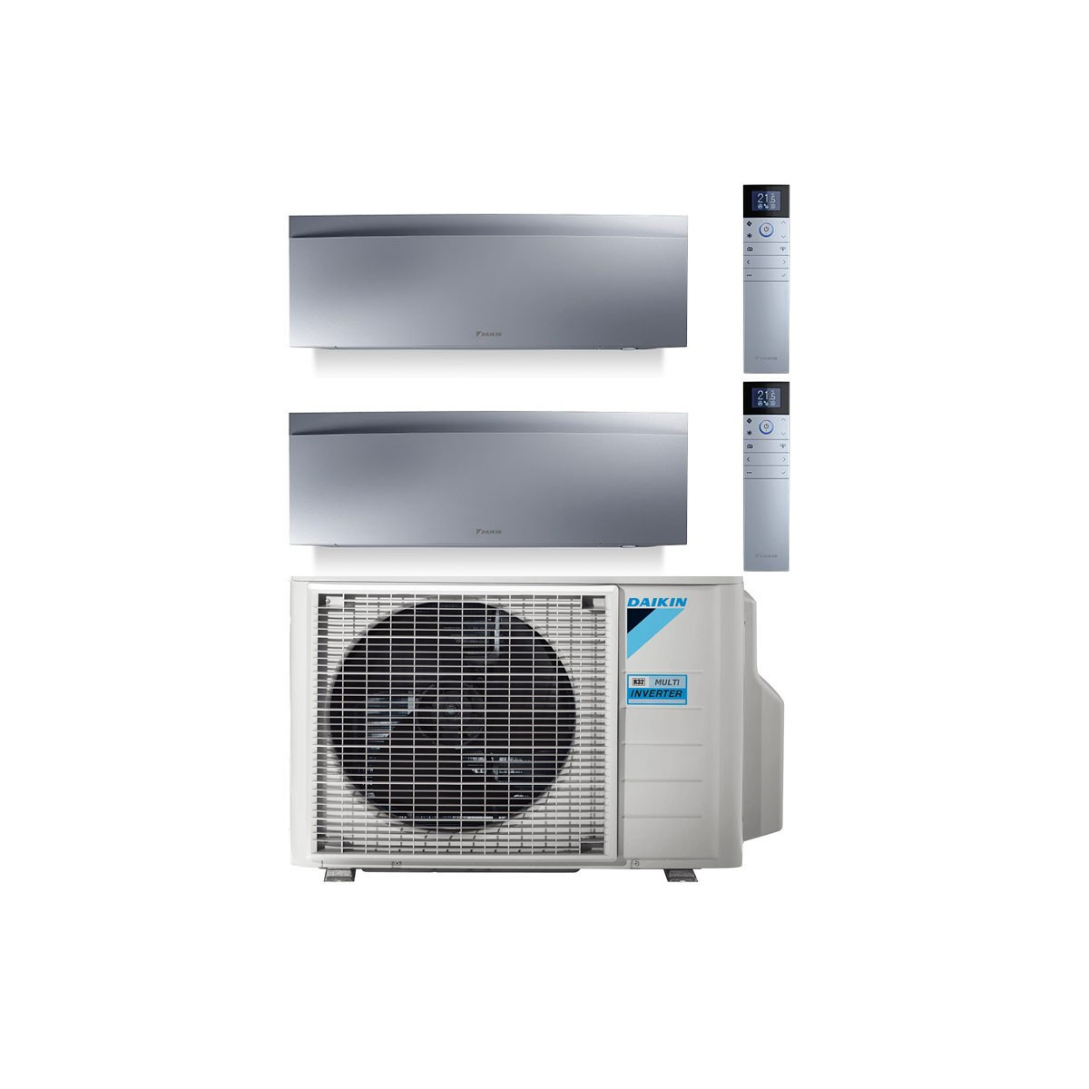 CONDIZIONATORE DAIKIN EMURA SILVER DUAL SPLIT 7000+7000 BTU INVERTE...