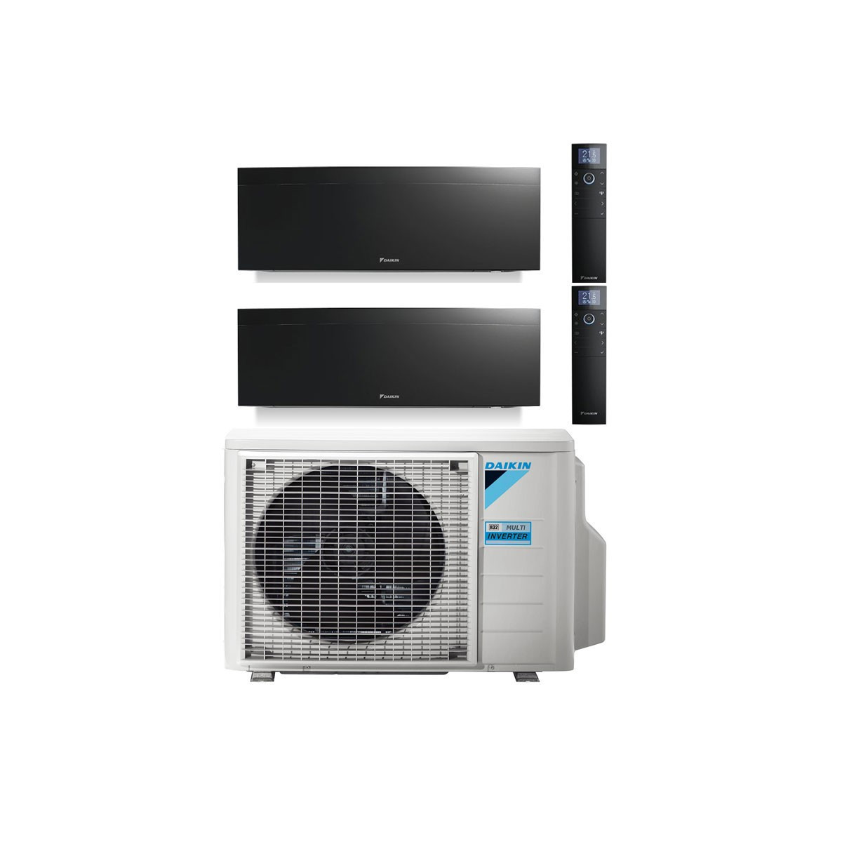 CONDIZIONATORE DAIKIN EMURA BLACK DUAL SPLIT 7000+12000 BTU INVERTE...