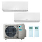 CONDIZIONATORE DAIKIN PERFERA DUAL SPLIT 7000+12000 BTU INVERTER R3...