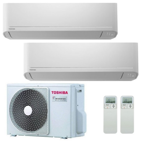 CONDIZIONATORE TOSHIBA NEW SEIYA DUAL SPLIT 7000+13000 BTU INVERTER...