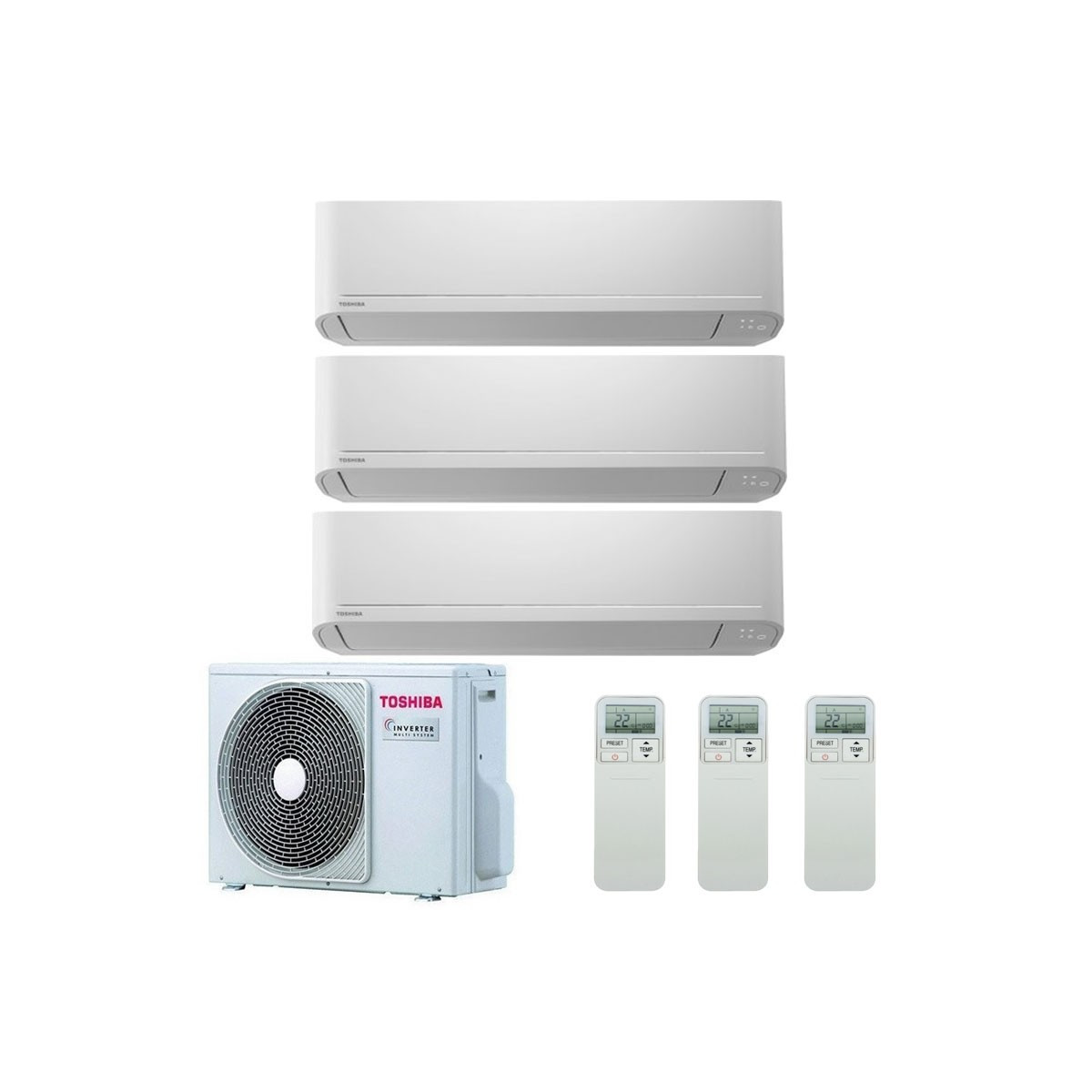 CONDIZIONATORE TOSHIBA NEW SEIYA TRIAL SPLIT 7000+13000+13000 BTU I...