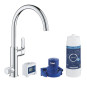 MISCELATORE LAVELLO GROHE BLUE PURE EUROSMART STARTER KIT CON SISTE...