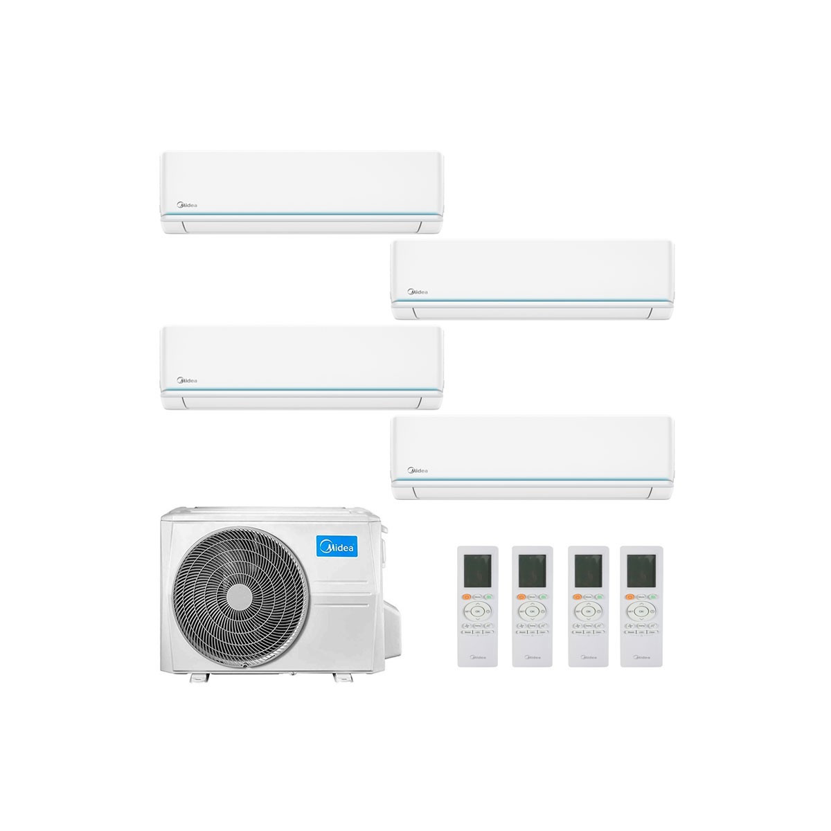 CONDIZIONATORE MIDEA EVOLUTION QUADRI SPLIT 9000+9000+9000+9000 BTU...