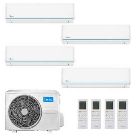 CONDIZIONATORE MIDEA EVOLUTION QUADRI SPLIT 9000+9000+9000+18000 BTU INVERTER R32 M4OB-36HFN8-Q A++