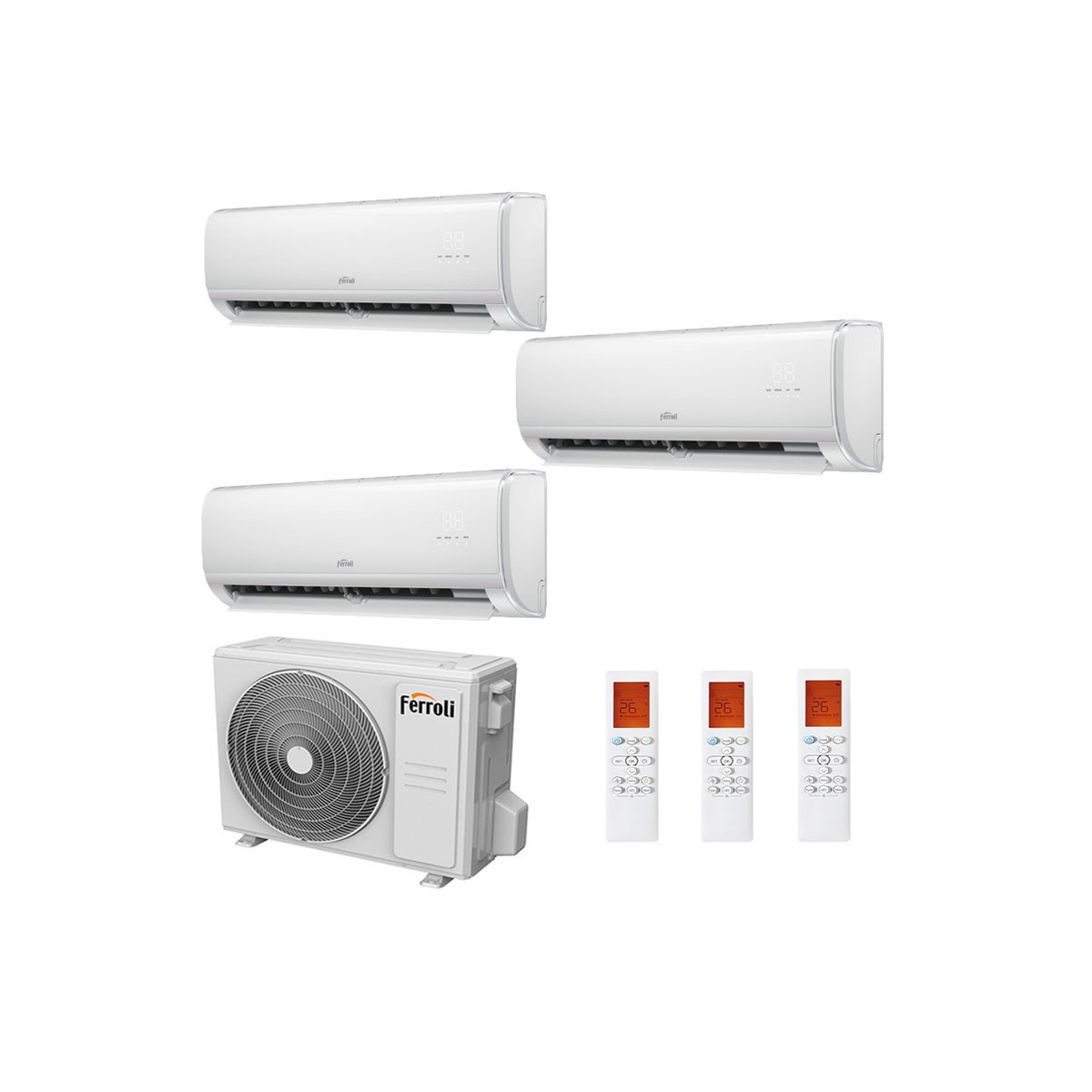 CONDIZIONATORE FERROLI GIADA S TRIAL SPLIT 9000+9000+9000 BTU INVERTER R32 21-3 A++ WIFI