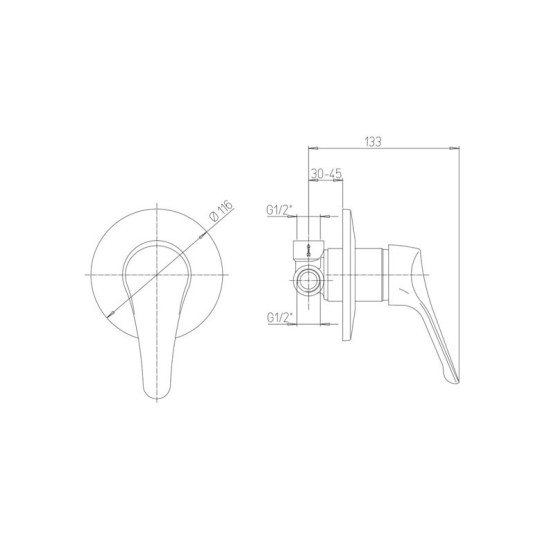 MISCELATORE DOCCIA INCASSO PAINI PILOT 04CR690 CROMATO