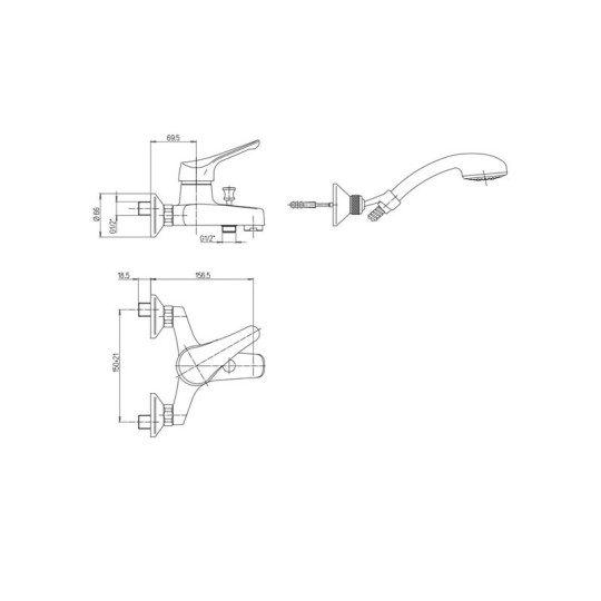 MISCELATORE VASCA ESTERNO PAINI PILOT 04CR105 CON DOCCETTA CROMATO