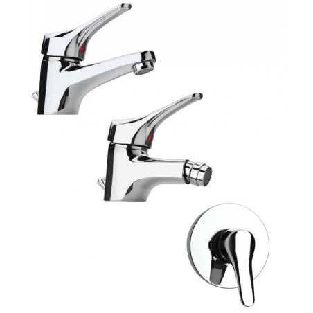 SET MISCELATORI PAINI PILOT LAVABO BIDET E DOCCIA INCASSO CROMATO