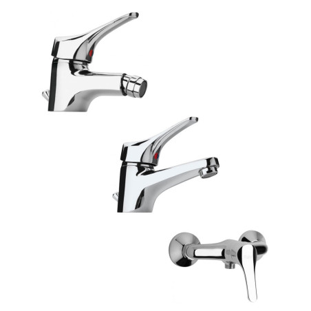 SET MISCELATORI PAINI NOVE LAVABO BIDET DOCCIA ESTERNO CROMATO