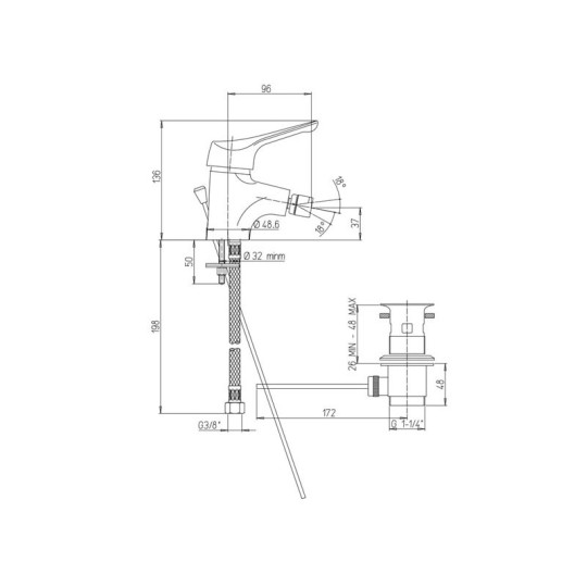 SET MISCELATORI PAINI PILOT LAVABO BIDET E DOCCIA ESTERNO CROMATO