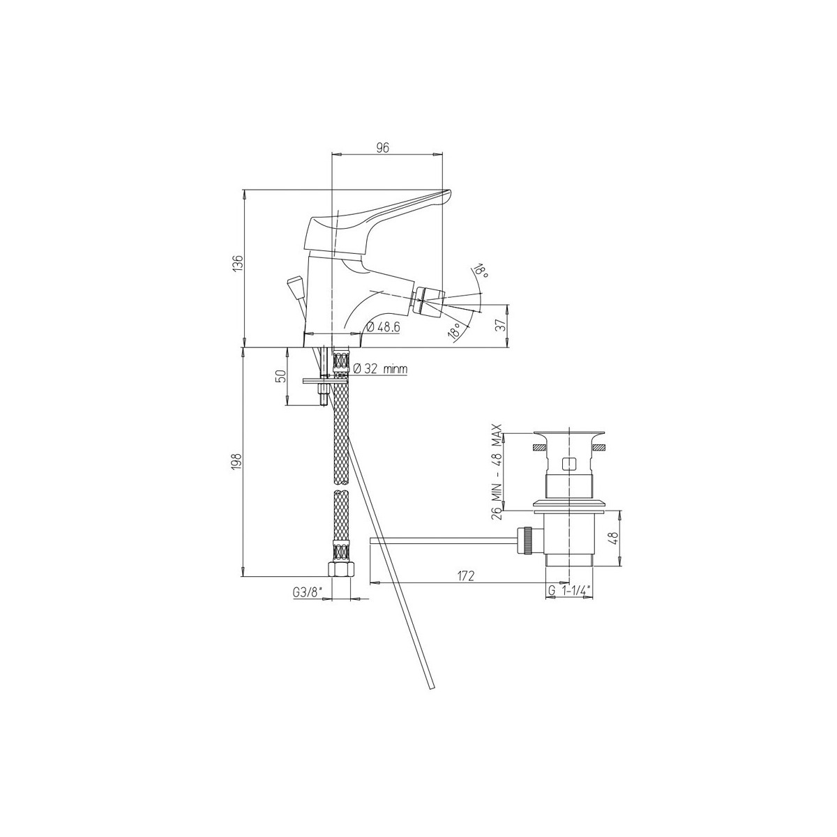 SET MISCELATORI PAINI PILOT LAVABO BIDET E VASCA ESTERNO CROMATO