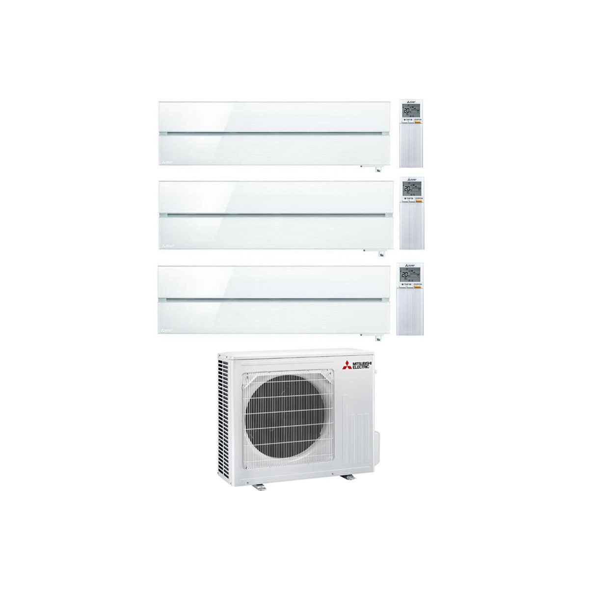 CONDIZIONATORE MITSUBISHI KIRIGAMINE STYLE BIANCO TRIAL SPLIT 9000+9000+9000 BTU INVERTER R32 MXZ-3F54VF A+++ WIFI