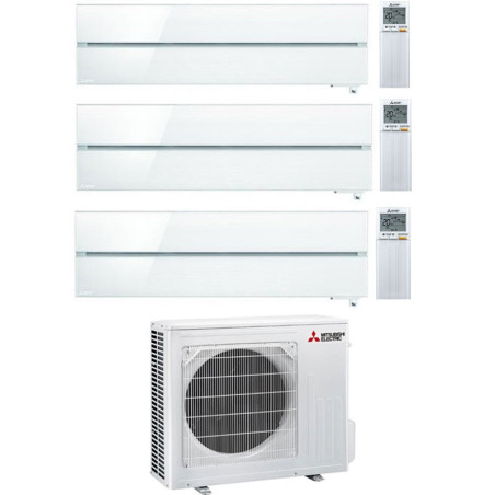 CONDIZIONATORE MITSUBISHI KIRIGAMINE STYLE BIANCO TRIAL SPLIT 9000+9000+12000 BTU INVERTER R32 MXZ-3F54VF A+++ WIFI